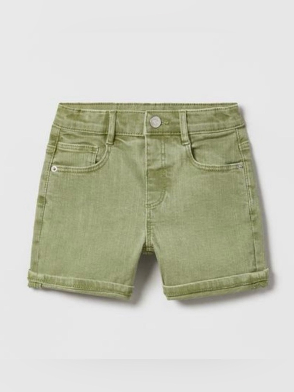NWT Zara Baby Girls Regular Fit Denim Bermuda Shorts in Green 12-18M